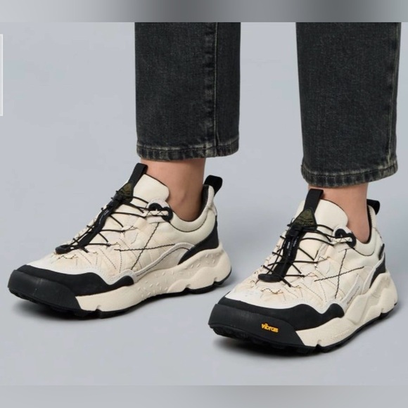 NWT Flower Mountain IWANO 2 UNI Suede and technical fabric sneakers -White-Black - Picture 5 of 16